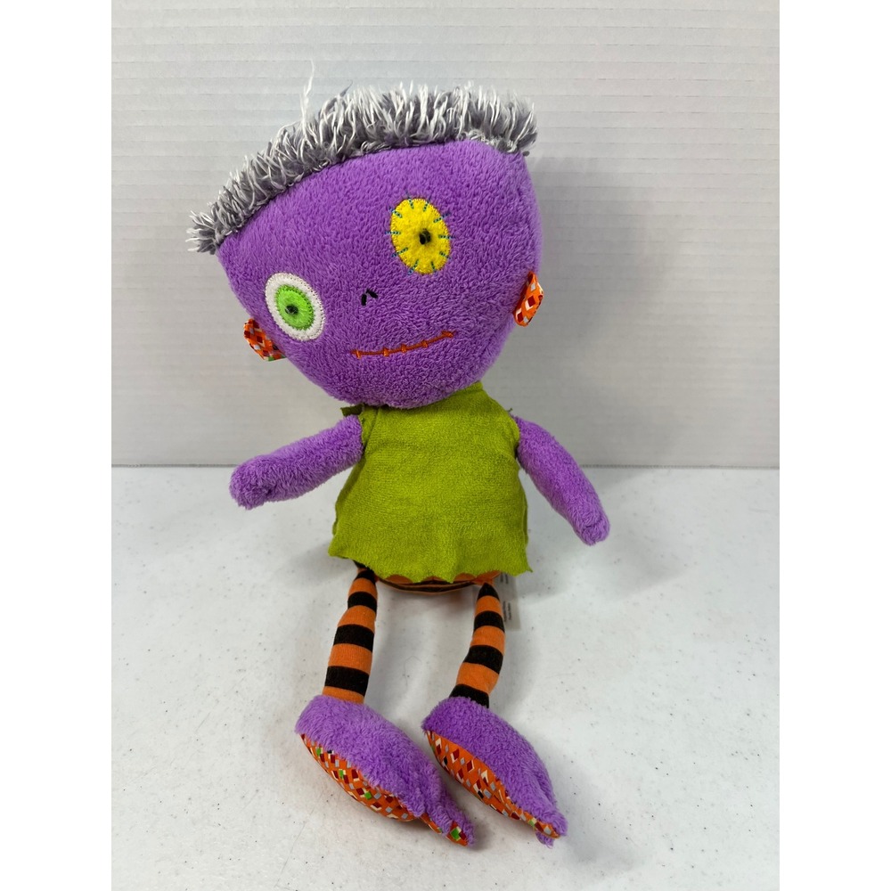Animal Adventure Purple Zombie Monster Plush Stuffed Toy Striped Legs 12"